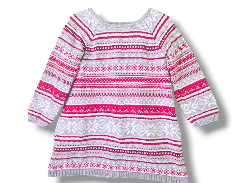 Gymboree Girls 4T Fair Isle Sweater Dress Vintage 100% Cotton